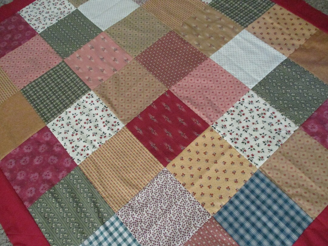 Unfinished Quilt Top Patchwork Quilt Top Homespun Quilt Top Lap Quilt Top Rustic Quilt Top Quilt