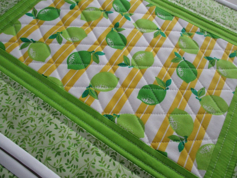 Quilted Placemats Fruit Placemats Lime Placemats Green Etsy