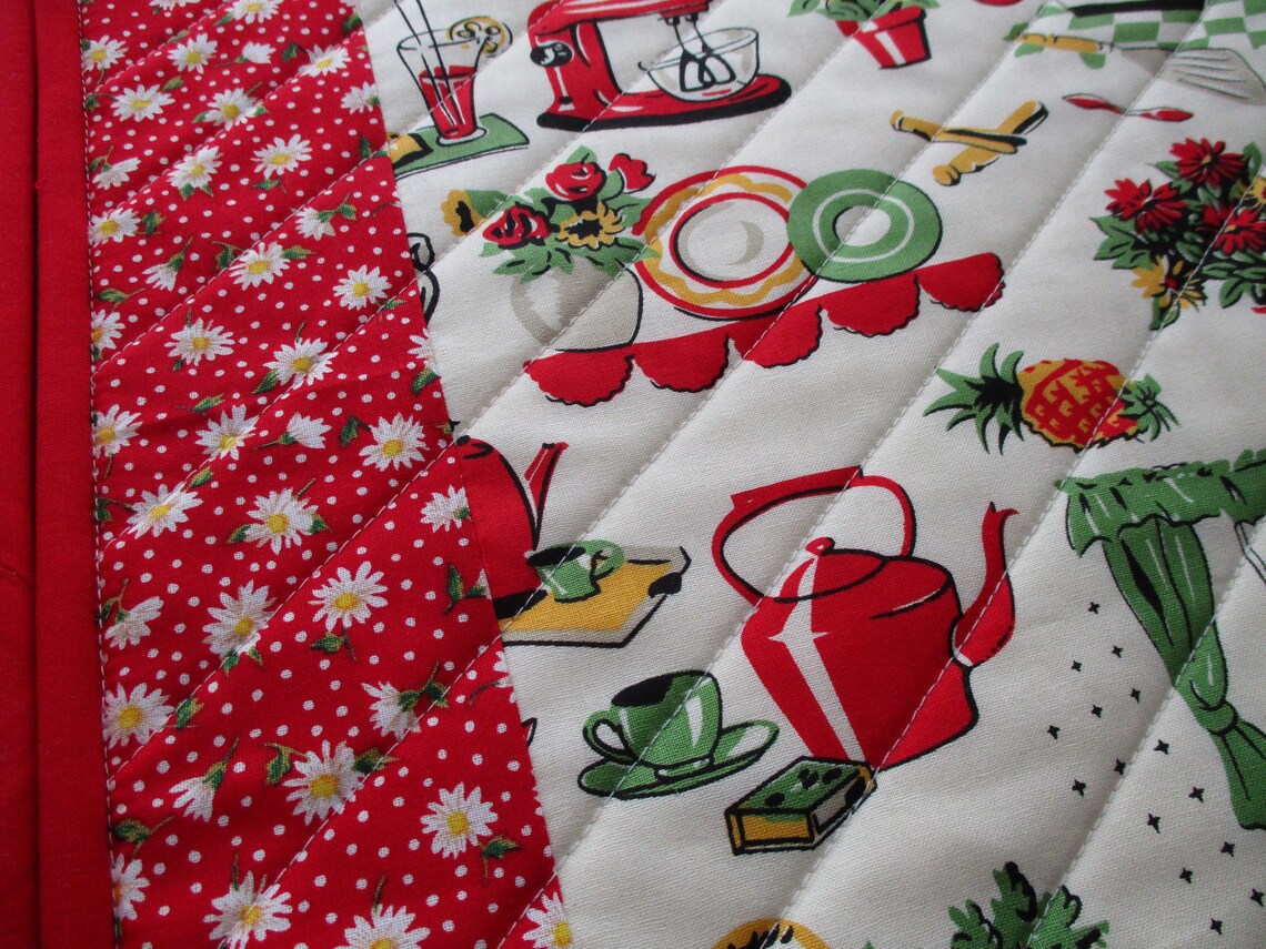 Quilted placemats retro placemats 50's vintage style Etsy