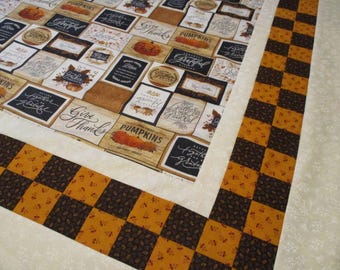 unfinished quilt top fall quilt top pumpkin quilt top patchwork quilt top farmhouse quilt top ready to quilt