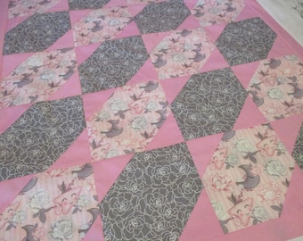 unfinished quilt top baby quilt top moon nursery quilt top slanted star quilt top ready to quilt patchwork quilt top