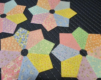 Bloques de edredón con diseño de placa de Dresde, juego de 6, tela Nana Mae