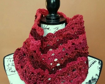 Mixed Berries Simple Shell Crocheted Cowl - Ready to Ship