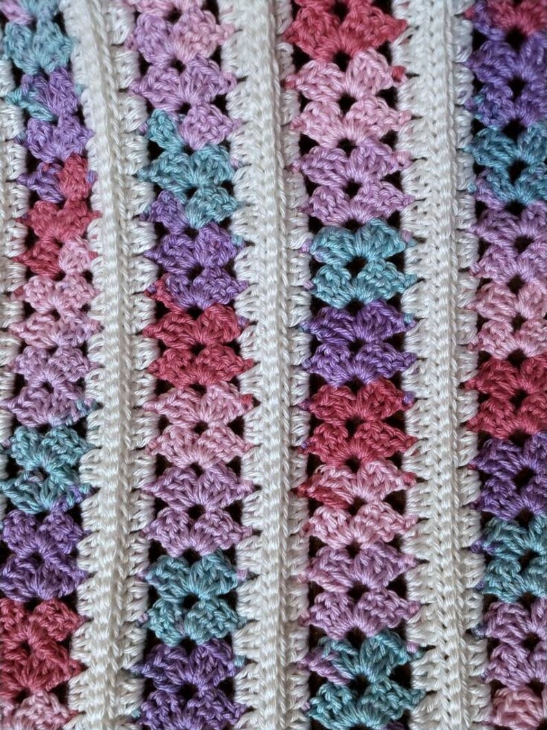 Confetti Shell Crochet Baby Blanket Ready to Ship