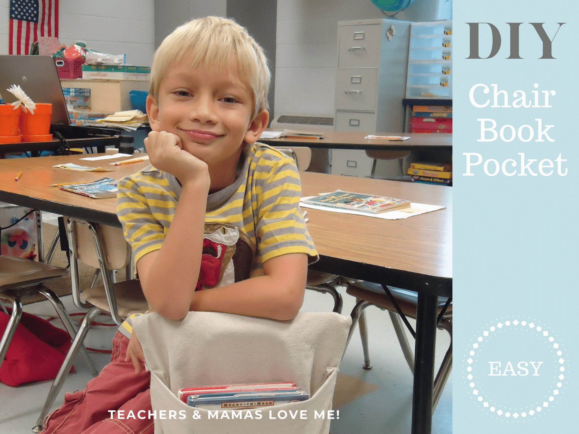 Teachers LOVE Me Classroom Chair Book Pocket DIY downloadable