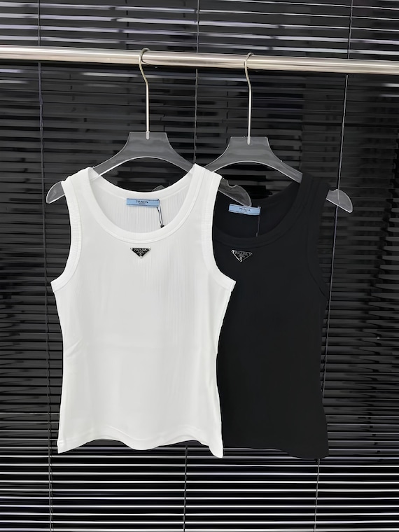 トップス prada 13ss archive bicolor tank top vest Vintage Prada Tank Top – Designer-inspired Black & White