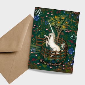 The Unicorn Tapestries Happy Birthday Greeting Card