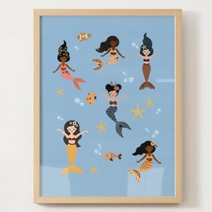 Mermaid Nursery Print: Under the Sea Girls Room Decor (Digital Download, PDF Files)