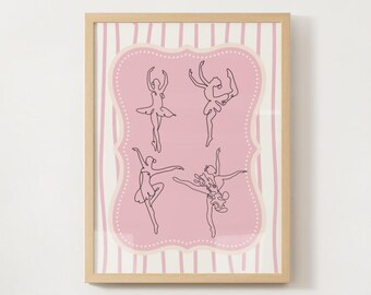 Ballerina Poses Art Print | Minimalist Ballet Decor (JPG, PDF)