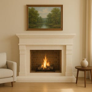 Amaras Fireplace Surround – Handcrafted Cast Stone Mantel | Elegant Custom Fireplace Made in USA