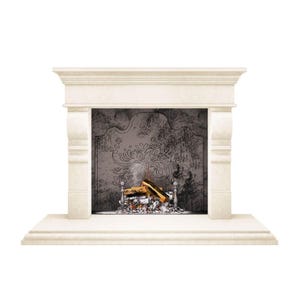 Handmade Cast Stone Fireplace Mantel: Seamless Classic Rome Surround