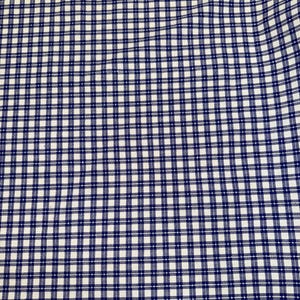Woven Cotton Plaid Fabric – Yarn Dyed Navy Windowpane with Dobby Detail Sold by the Yard for Shirting and Clothing - 100% Cotton