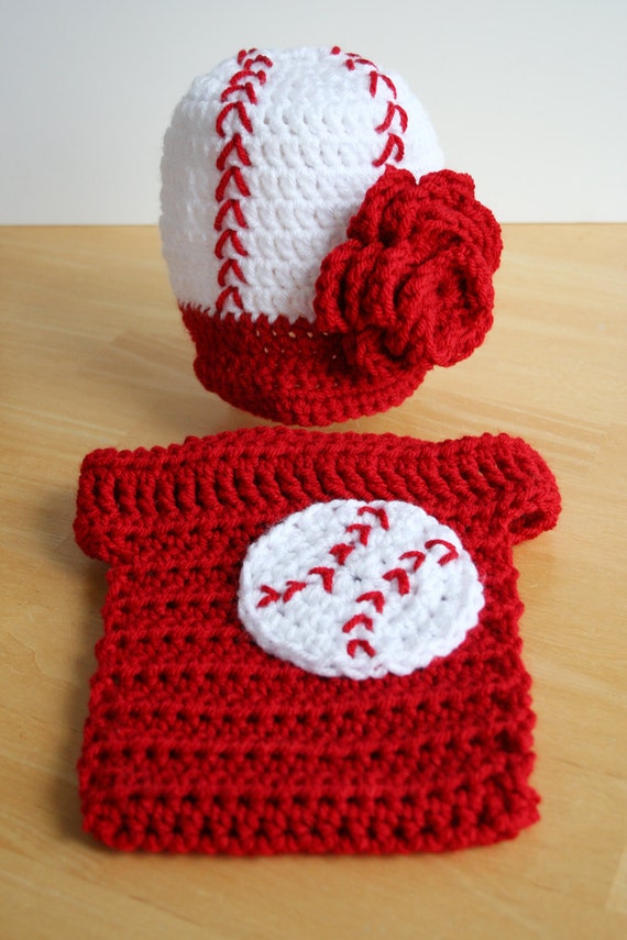 Items similar to Baby Girl Baseball Set, baby baseball costume, crochet