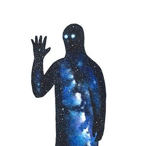 Milky Way Space Creature, Celestial Art Print, 8 x 10