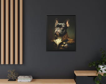 フレンチブルドッグのアートキャンバスプリント、ペットの壁飾り、犬