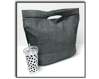 Grey Chambray Insulated Tote