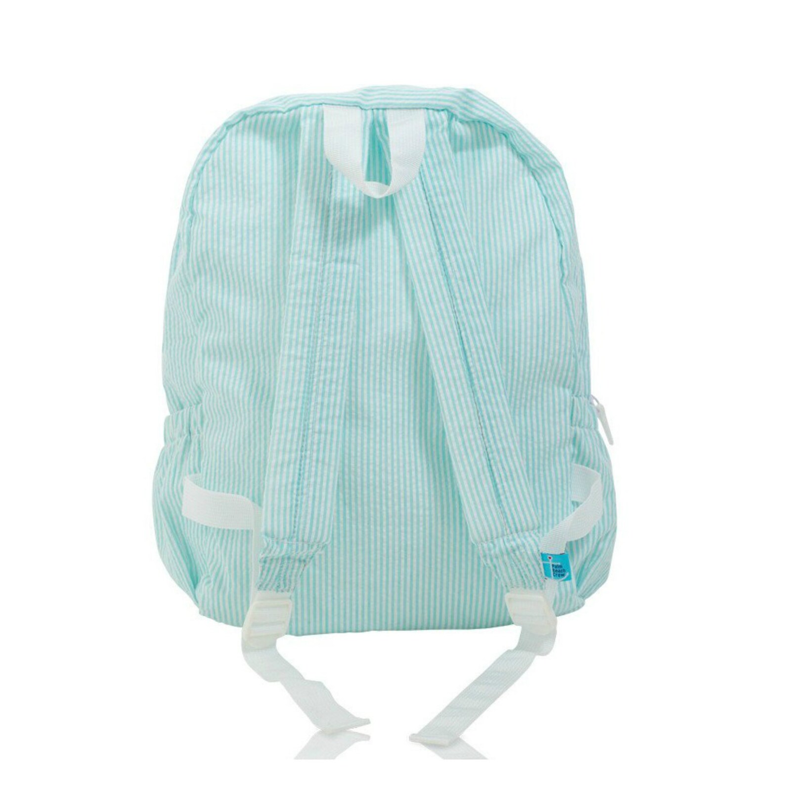 Aqua Seersucker Backpack With Pink Seahorse Etsy