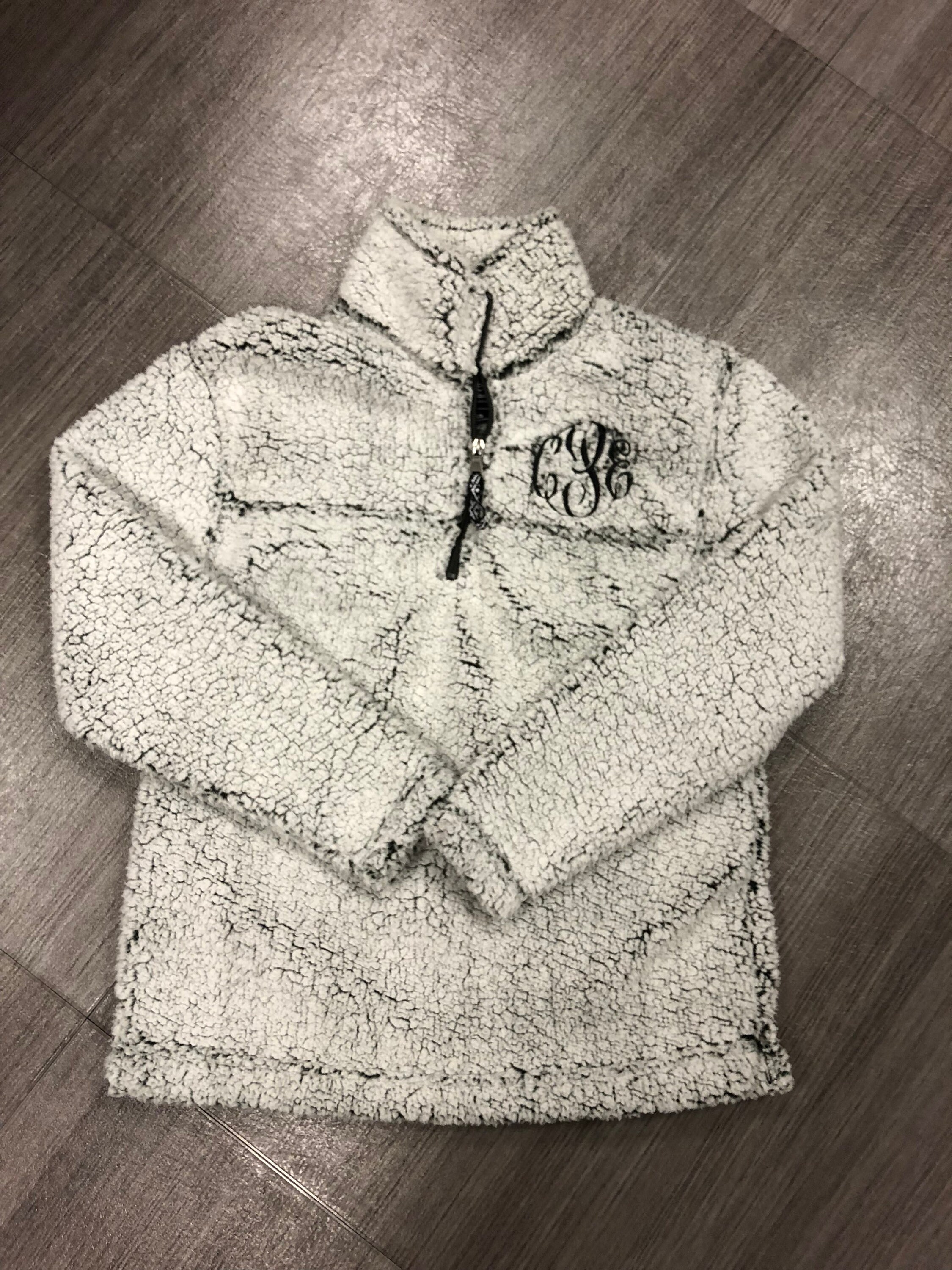 smokey grey sherpa pullover