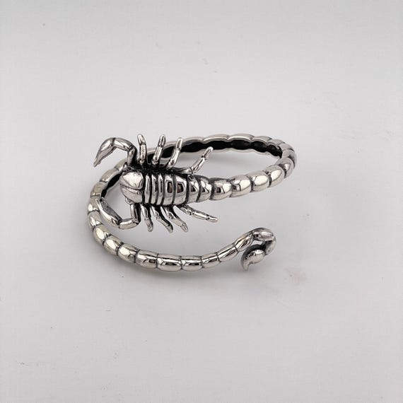 ハンドメイド925スターリングシルバースコーピオンカフブレスレット