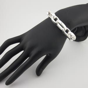 Oversize 925 Sterling Silver Chain Link Bracelet – Modern Statement, Mirror high polished Jewelry