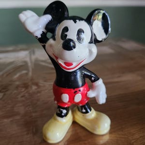 Vintage 5in Walt Disney Productions Mickey Mouse Ceramic Figurine Japan c1970s image 1