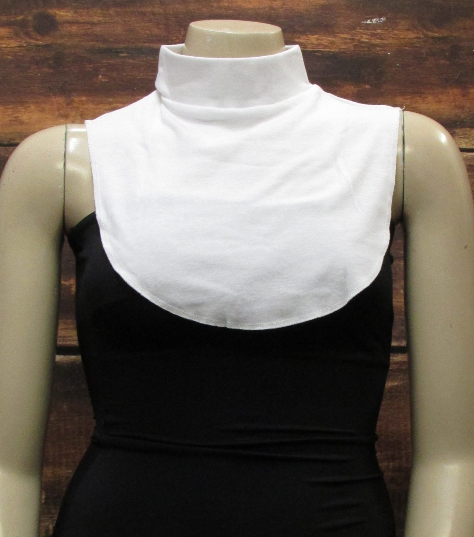 white mock collar