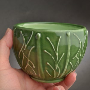 Soup Bowl Jade Green Ice Cream Cereal Bowl by Symmetrical Pottery image 1