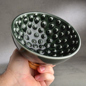 Shaving Bowl Made To Order Deep Forest Green Dottie Shaving Bowl by Symmetrical Pottery