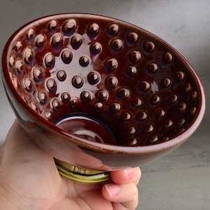 Shaving Bowl Made To Order Leather Brown Dottie Porcelain Shaving Bowl by Symmetrical Pottery