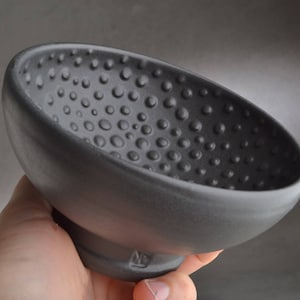 Shaving Bowl Made To Order Black Dottie Shaving Lather Bowl by Symmetrical Pottery