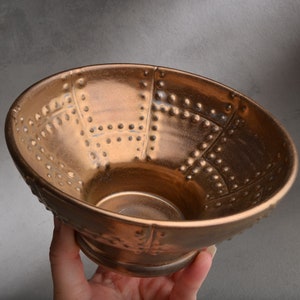 Shaving Bowl Made To Order Gold &quot;Sheet Metal&quot; Ceramic Shaving Bowl by Symmetrical Pottery