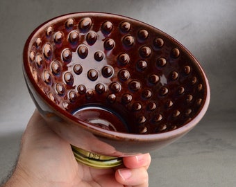 Shaving Bowl Made To Order Leather Brown Dottie Porcelain Shaving Bowl by Symmetrical Pottery