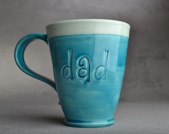 Dad Mug Made To Order Stamped Dad Mug by Symmetrical Pottery