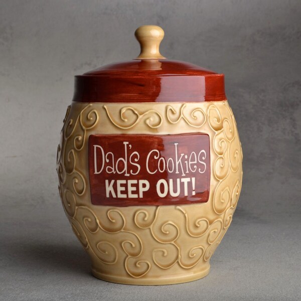 Treat Jar Made To Order "Dad's Cookies" Lidded Jar by Symmetrical Pottery
