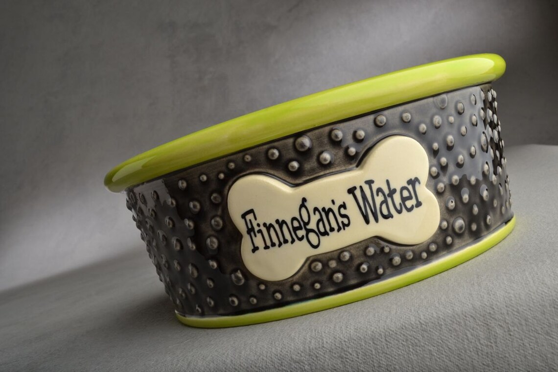 Slow Feeder Personalized Dog Bowl Set Made to Order Dottie Dog Etsy