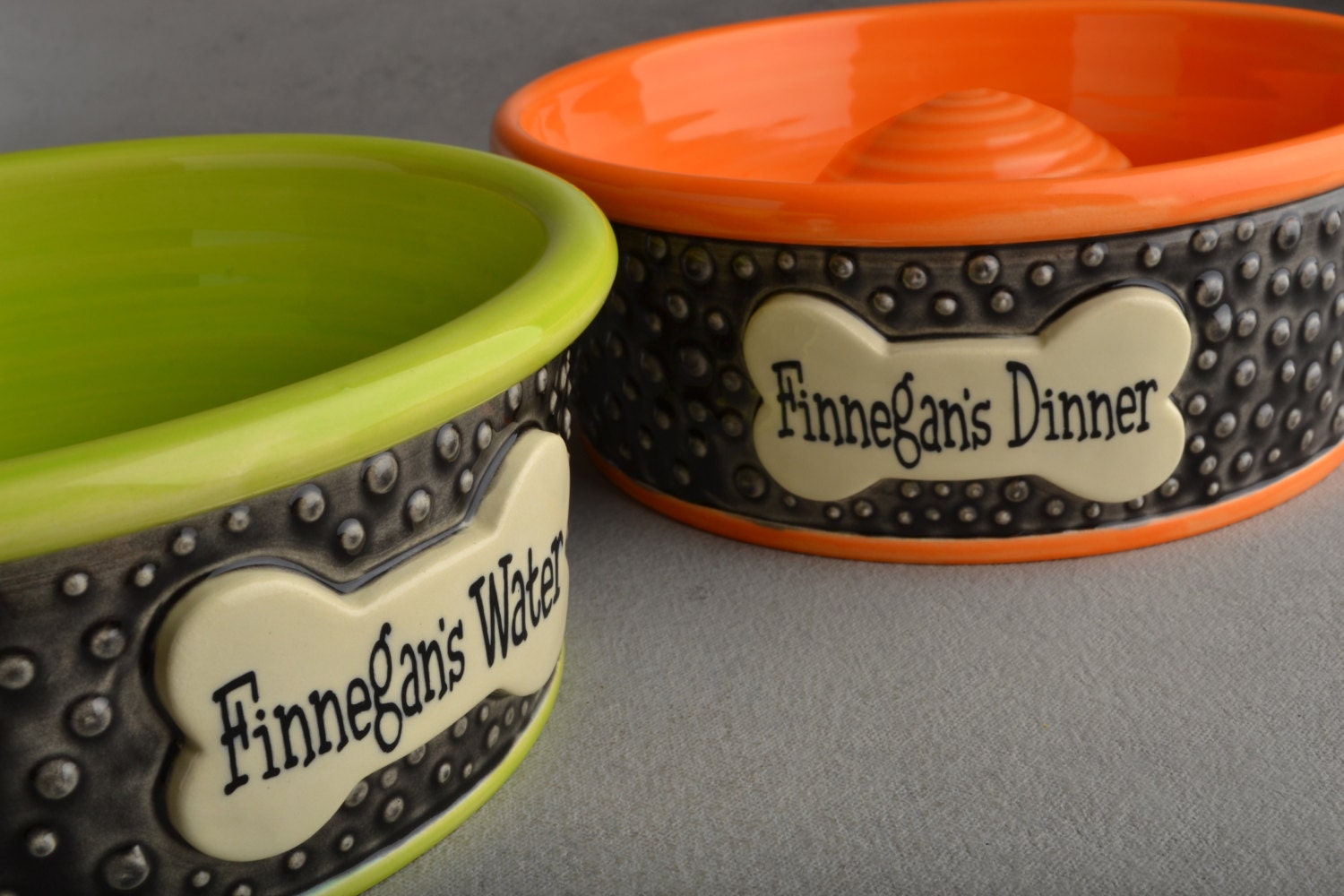 Slow Feeder Personalized Dog Bowl Set Made to Order Dottie Dog Etsy
