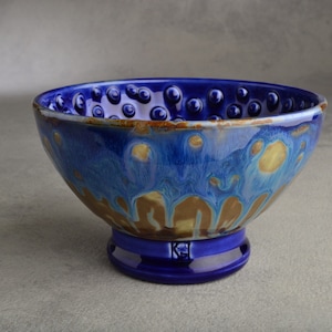 Shaving Bowl Made To Order Starry Night No Recess Dottie Shaving Lather Bowl by Symmetrical Pottery