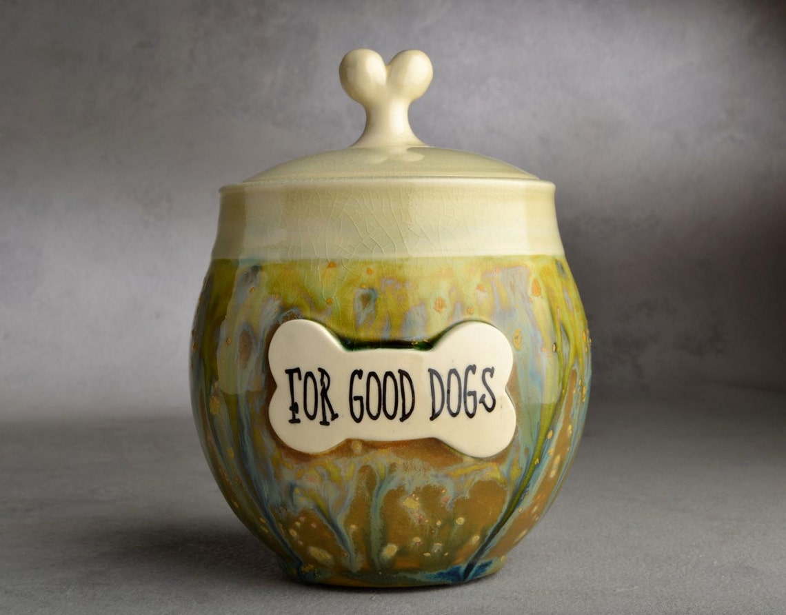 Dog Treat Jar Made To Order Personalized Dog Treat Biscuit Jar Etsy