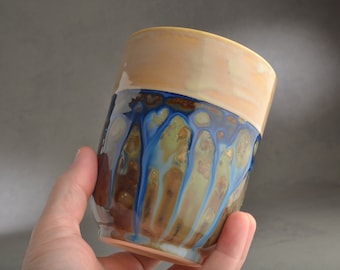 Ceramic Tumbler, Ceramic Cup, Starry Night, Ready To Ship by Symmetrical Pottery