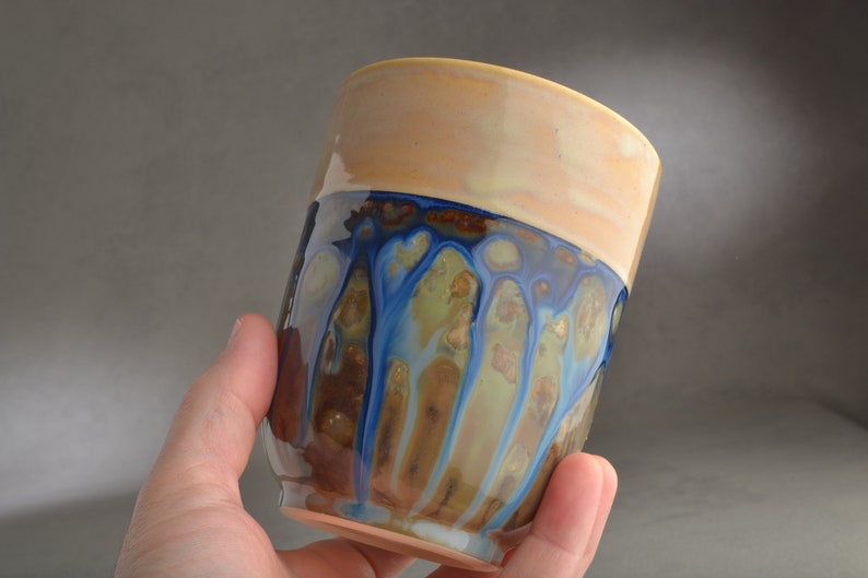 Ceramic Tumbler, Ceramic Cup, Starry Night, Ready To Ship by Symmetrical Pottery image 1