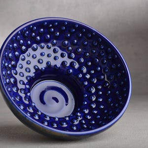 Bol de rasage fait sur commande Bleu foncé Starry Night Dottie Bol de rasage par Symetrical Pottery image 5