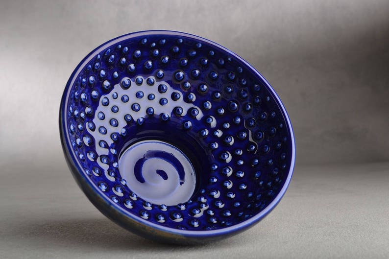Shaving Bowl Made To Order Dark Blue Starry Night Dottie Shaving Bowl by Symmetrical Pottery image 5