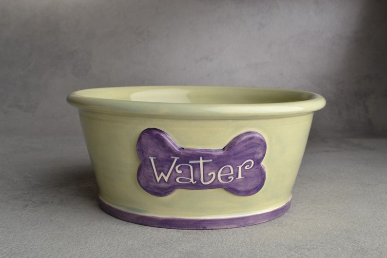 Dog Bowl Set Made To Order Personalized Smooth Dog Bowls by Symmetrical Pottery