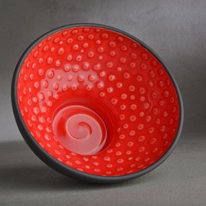 Shaving Bowl Made To Order Black and Red Dottie Shaving Bowl by Symmetrical Pottery image 5