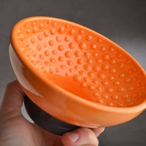 Shaving Bowl Made To Order Orange Shaving Bowl by Symmetrical Pottery