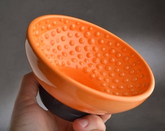 Shaving Bowl Made To Order Orange Shaving Bowl by Symmetrical Pottery