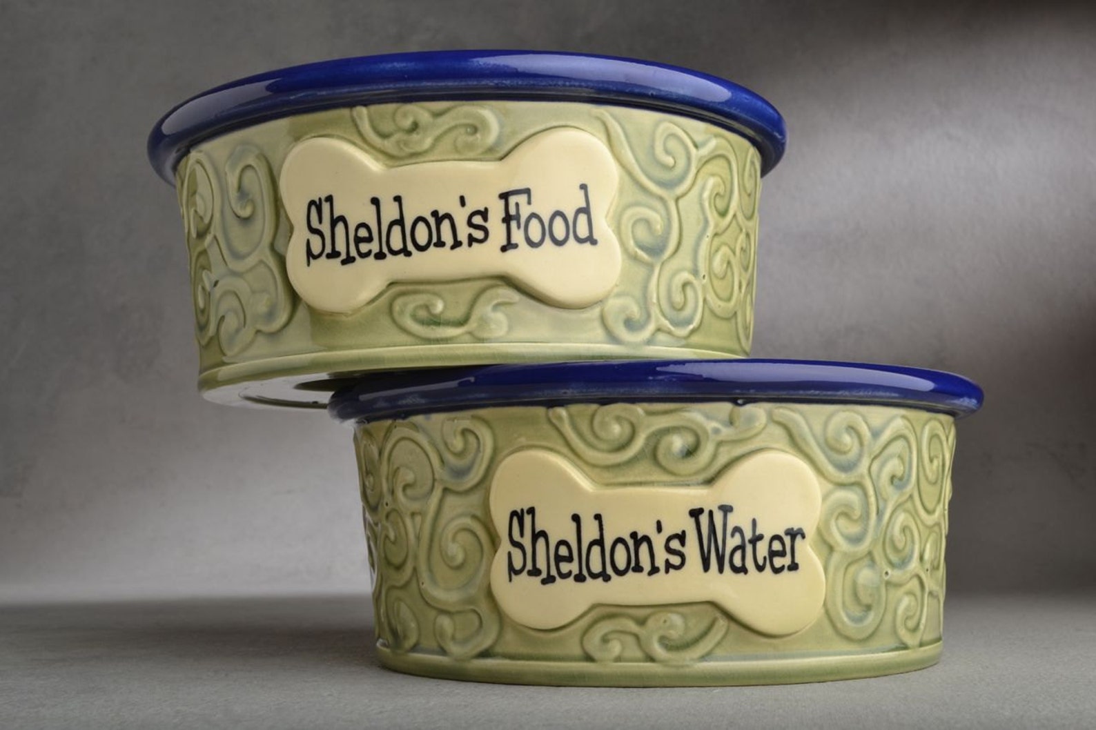 Slow Feeder Dog Bowl Set Made To Order Curls Personalized Dog Etsy