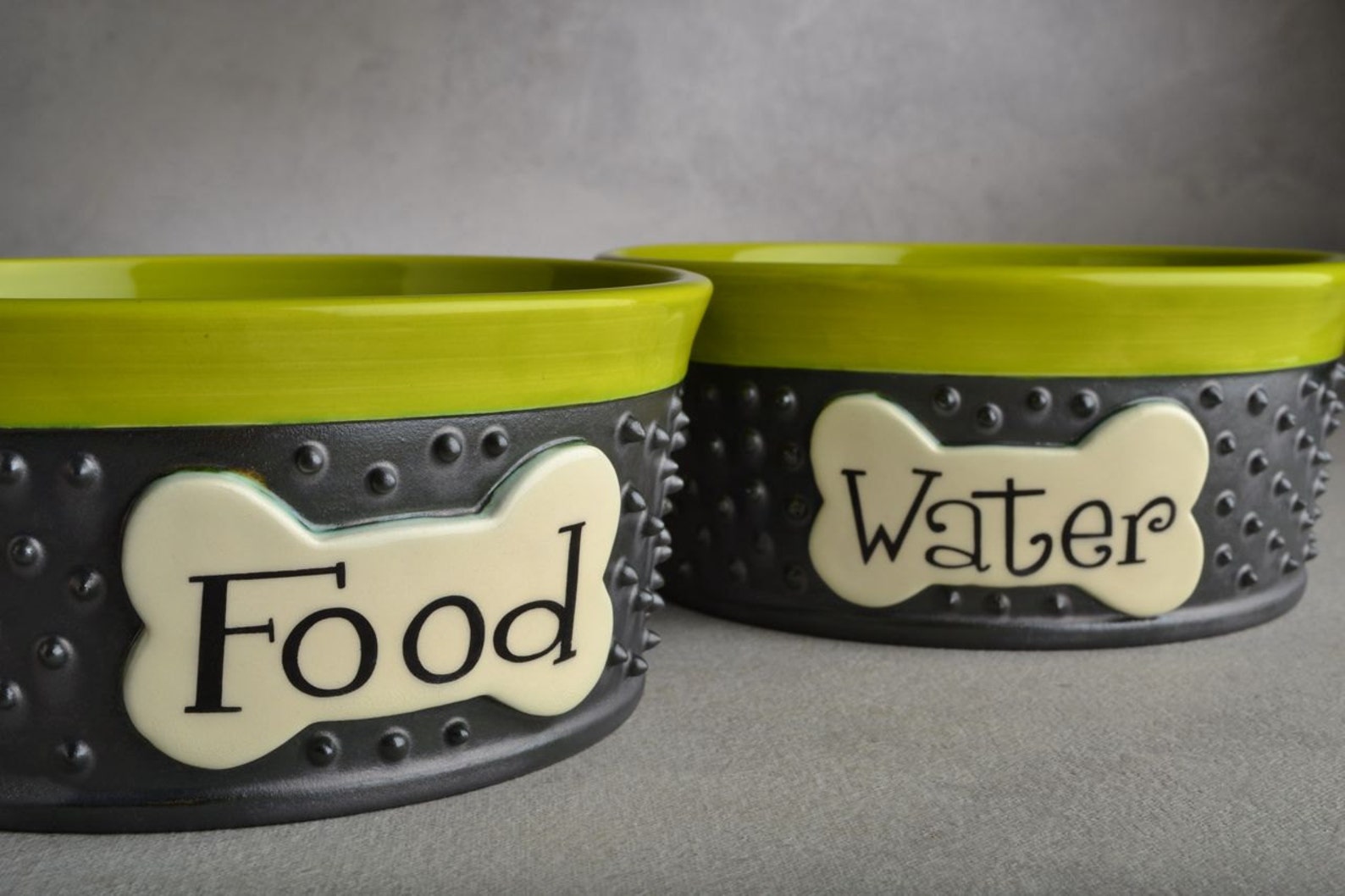 Dog Bowl Set Personalized Made To Order Spiky Dog Bowls by Etsy