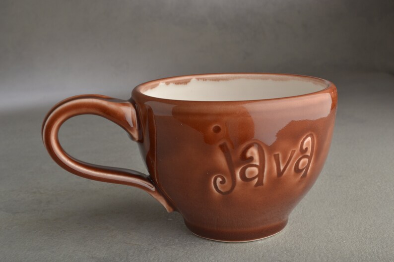 Symmetrical Pottery Java Coffee Mug - Thumbnail 2