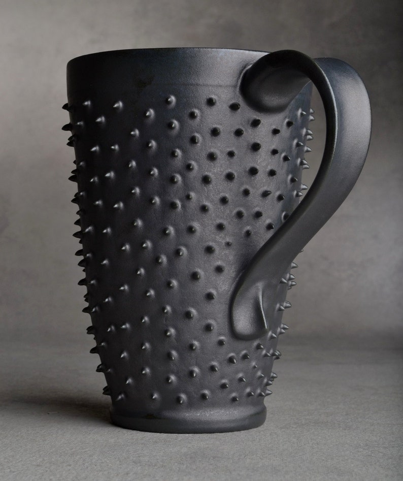 Tall Spiky Coffee Mug Made To Order Dangerously Spiky Travel Coffee Tea Mug Cup by Symmetrical Pottery image 2